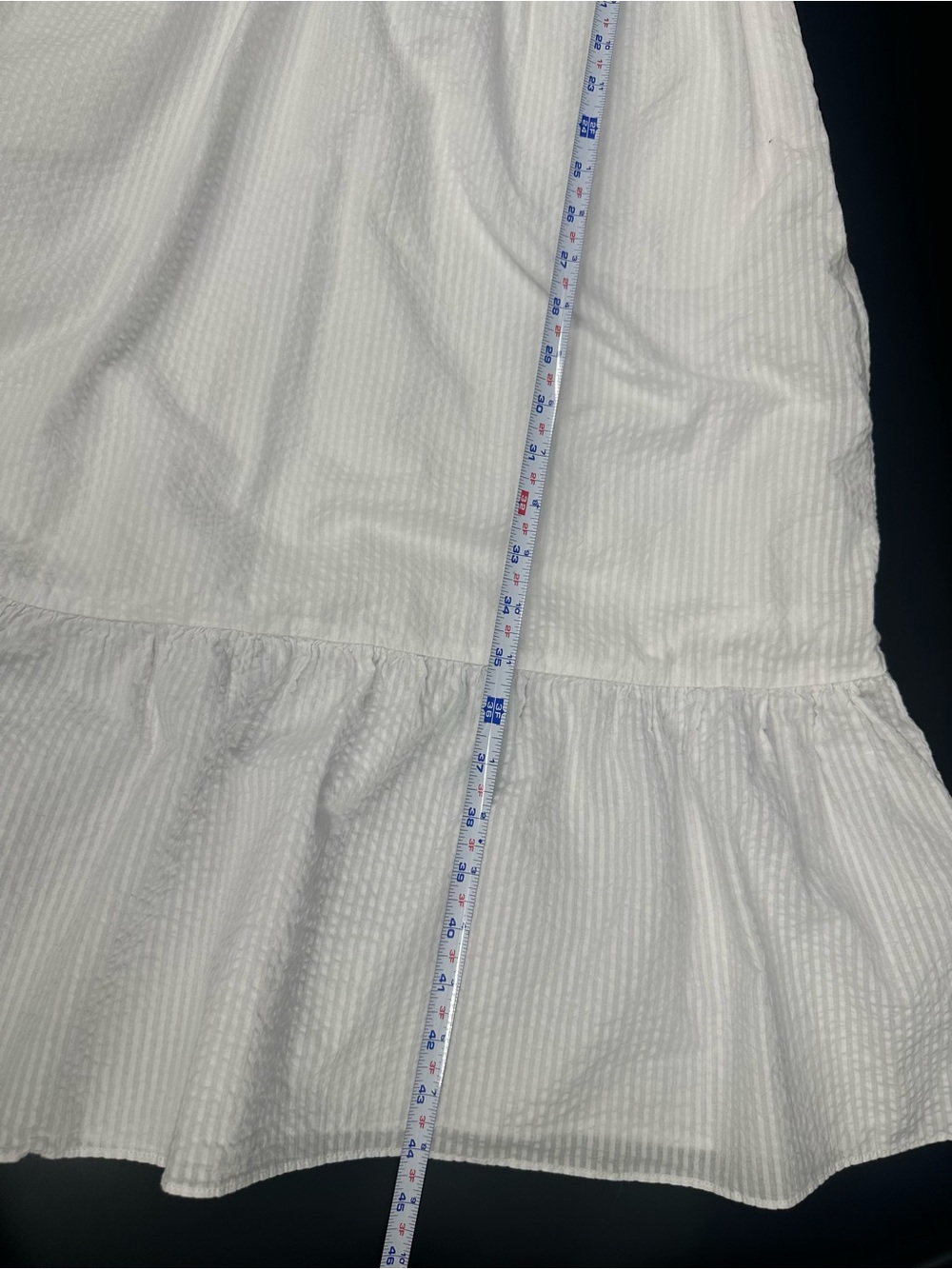 Vineyard Vines White Textured Cotton Midi Dress Ruffle Cottagecore Sz S 1251 - Picture 6 of 9